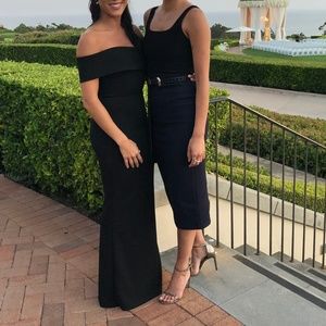 Katie May Titan One-Shoulder Cutout Crepe Gown 0